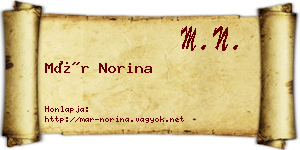 Már Norina névjegykártya
